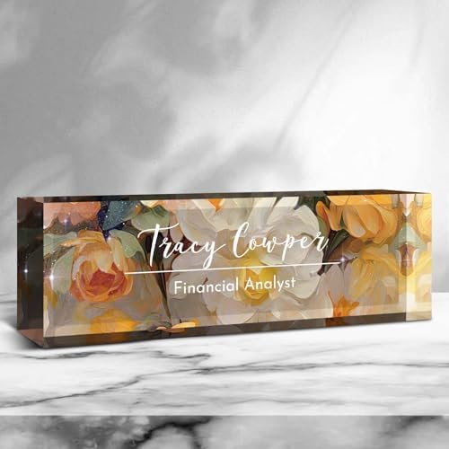 Desk Name Plate Personalized, Custom Name Plate for Desk, Acrylic Desktop Accessories, Office Gift & Decor for Women Men, Teacher Nurse Boss Employee Appreciation Gifts by PersonalizedGifts