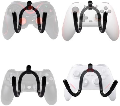 YYST Universal Game Controller Organizer Wall Rack Wall Mount Wall Clip Wall Hanger Compatible With Xbox One PS4 Switch Pro controller 4/PK - NO GAME CONTROLLER - No Falling by YYST