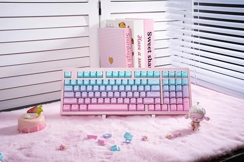 ZORNHER ZH980 Mechanical Keyboard,95% Pink & Blue Creamy Keyboard with Number Pad,Gaming Keyboard Full Size,Shine Through PBT Keycaps,Creamy Sounding Linear Switches - Image 3