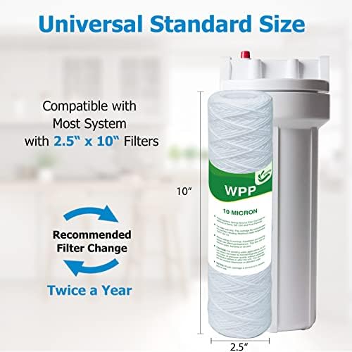 10 Micron String Wound Whole House Water Filter 10" x 2.5", 6-Pack - Image 3
