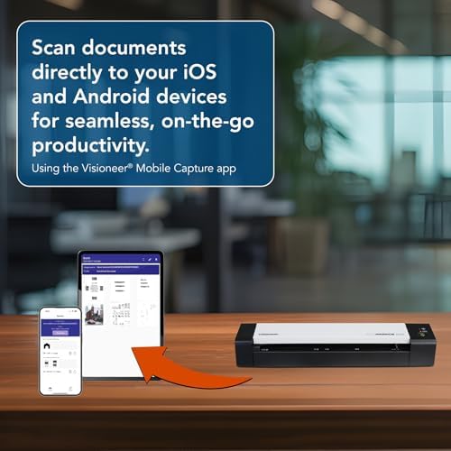 Visioneer RoadWarrior 8DW - Duplex Wireless Scanner for Mac and PC, Battery-Powered, USB and Wi-Fi Connections, scan Paper documents, Cards and Receipts, scan Both Sides of a Document in Four Seconds - Image 7