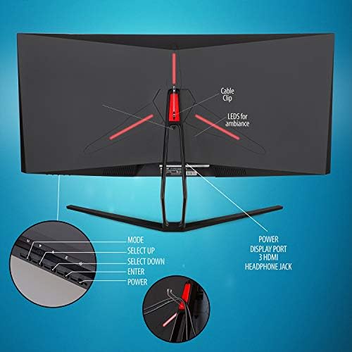 Deco Gear 35" Curved Ultrawide E-LED WQHD Gaming Monitor, 21:9 Aspect Ratio, Immersive 3440x1440 Resolution, 100Hz Refresh Rate, 3000:1 Contrast Ratio (DGVIEW201) - Image 6