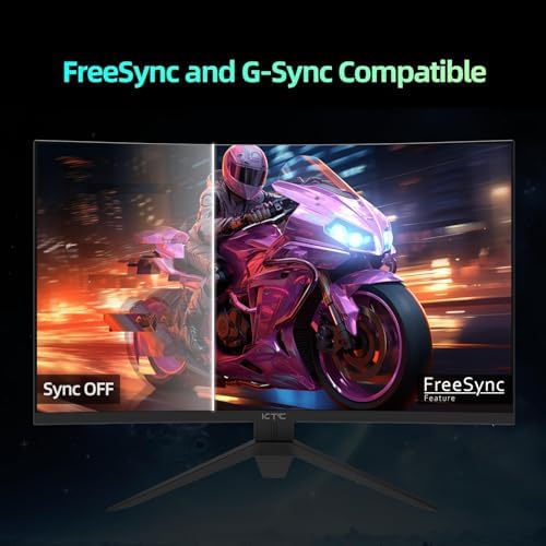 KTC 32 inch Curved Gaming Monitor, 180Hz 1ms MPRT, 2K 1440P 144Hz Monitor, 1500R HVA Display, FreeSync Premium, HDR, 120% sRGB, DisplayPort/HDMI/USB, Vesa Support 3.9x3.9'', PC Moniter for Gamers - Image 4