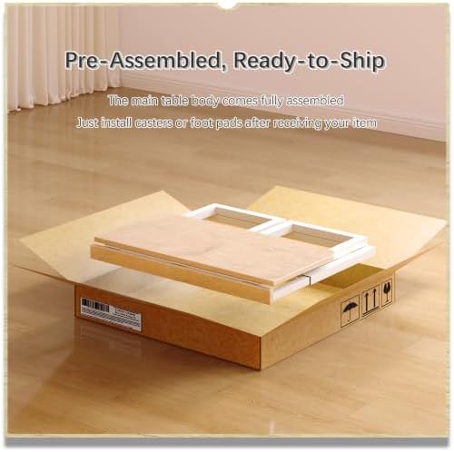 4NM No Tool Assembly 31.5" Small Desk, Folding Portable Desk with Wheels, Foldable Computer Home Office Desks, Collapsible Study Writing Table for Space Saving Bedroom - Cloud Oak - Image 4
