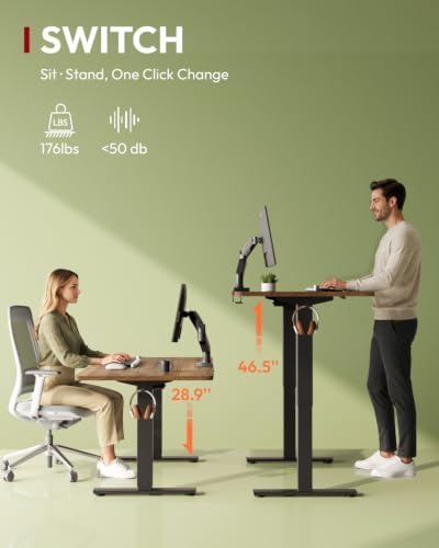 SANODESK 1'' Thick One-Piece 60 x 24'' Height Adjustable Standing Desk - Image 2