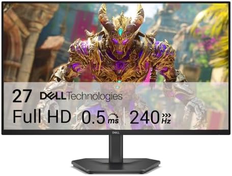 Dell 27 240Hz Gaming Monitor - SE2726HG - 27-inch FHD (1920x1080) Display, in-Plane Switching (IPS) Technology, AMD FreeSync Premium, TÜV 3-Star, 2X HDMI, DisplayPort 1.4, Tilt by Dell