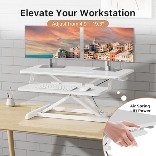 JOY worker 32" Standing Desk Converter, Height Adjustable Stand Up Riser - Image 3