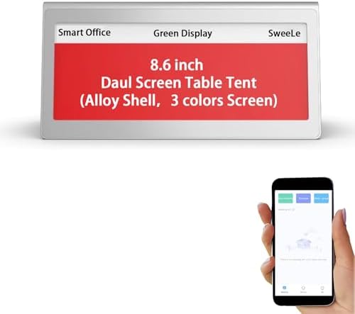 Editable Table Name Tent Digital Blank Place Name Card with Dual 8.6" ePaper Screen, Single Charge for Half A Year, 1pc (APP Support Android, iOS)(8.6 inch) by EPD-ElectronicPaperDisplay