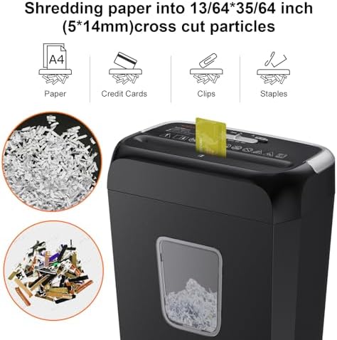 Bonsaii 6-Sheet Cross Cut Paper Shredder for Home, 3.4 Gal Bin - Image 3