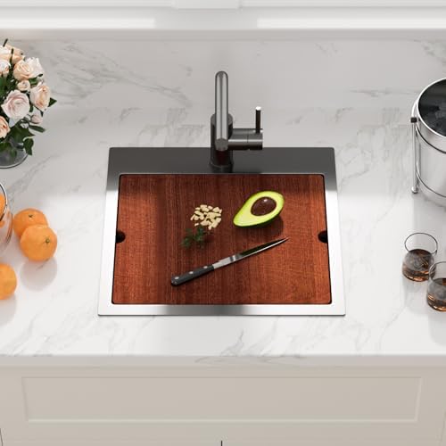 Sarlai Drop Bar Sink - 18 Inch Black Outdoor Kitchen Sink with Pull-out Faucet Gunmetal Black Drop In Workstation 18 x 18 Topmount Stainless Steel 16 Gauge Single Bowl Bar Prep RV Outdoor Sinks Basin - Image 2