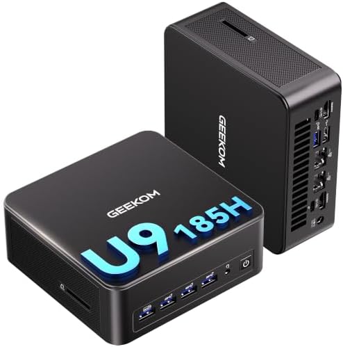 GEEKOM IT13 MAX AI Mini PC 2026, Intel Ultra 9 185H, 24GB LPDDR5 500GB SSD by GEEKOM