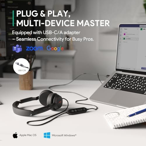Yealink UH44 Wired USB Headset for Work, USB-C/A, 2 Noise-Canceling Mics - Image 6