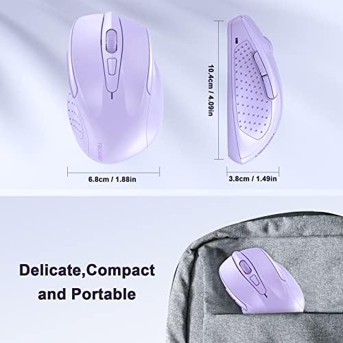 TECKNET Wireless Mouse, 2.4G Ergonomic Computer Mouse, 2600 DPI, Lavender - Image 5