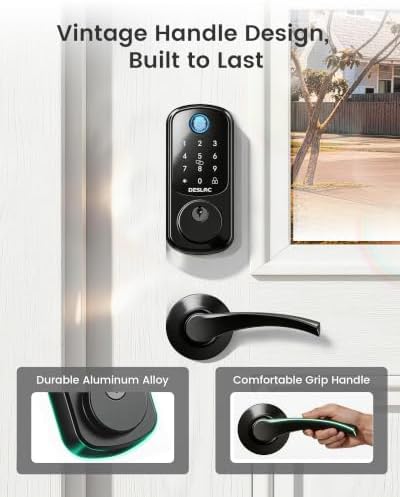 DESLOC B200 Fingerprint Smart Lock with 2 Ergonomic Curved Handles - Image 2