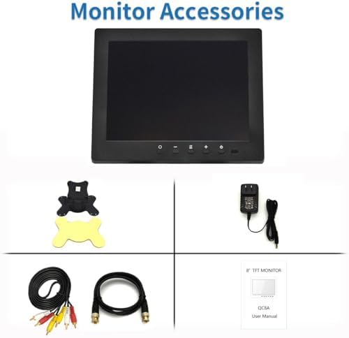 8 inch LCD Security Monitor & Displays,Built-in Dual Speakers Portable Monitor,800 * 600 Resolution,BNC/AV Input,Suitable for CCTV TV CCD DVD - Image 7