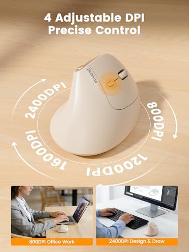 SABLUTE MAM3 Ergonomic Mouse, Bluetooth Mouse for Small and Medium Hands - Image 6