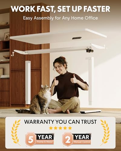 FLEXISPOT EN1 55"x28" One-Piece Standing Desk, White - Image 6