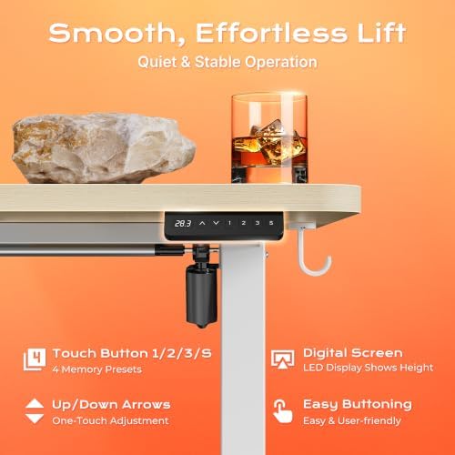 Huuger 63 X 24 Inch Electric Standing Desk with Power Outlets - Image 7
