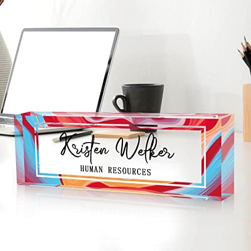 SalaGraphics Desk Name Plate Personalized, Custom for Desk, Office Decor Women Men, Acrylic Accessories, Gifts Coworkers Boss Teacher, Employee Appreciation (Colorful), colorful, 8”(L)x2.5(W) - Image 4
