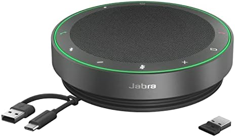 Jabra Speak2 75 SE (Second Edition) Wireless Bluetooth Speakerphone - 4 Noise-Cancelling Mics, 65mm Speakers - New Linking Feature - USB-A Dongle - Works with Zoom and Google Meet - Dark Grey by Jabra