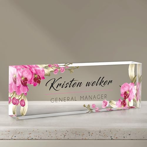 Gowelly Desk Name Plate Personalized, Custom Name Plate for Desk, Personalized Christmas Gifts for Coworkers Desk Decor, Appreciation Office Gifts for Employees, Teacher, Nurse, Social Worker by Gowelly