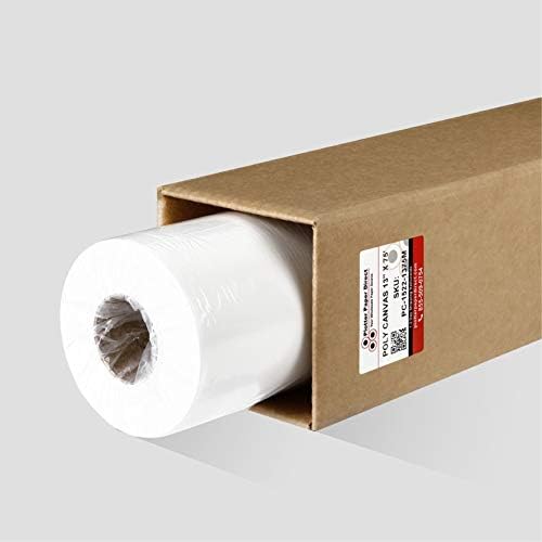 Plotter Paper Direct 13in x 75ft Premium Polyester Matte Canvas Roll, 500 Denier, Quick Dry, Wide Format Inkjet Printer Compatible, Perfect for Fine Art, Photography, Archival Quality Prints by MbsSignSupply