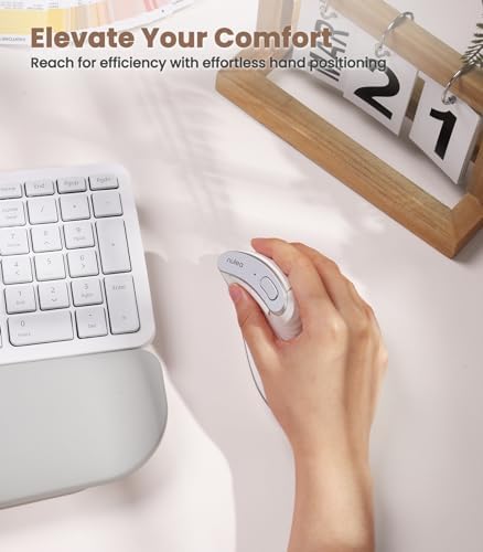 Nulea M510 Vertical Mouse Wireless, Ergonomic Mouse for Comfy Tracking, 3 Adjustable DPI (800-1200-1600), 2.4G Wireless Vertical Mouse with 6 Buttons, Compatible with Windows, Mac OS, Laptop, White - Image 7