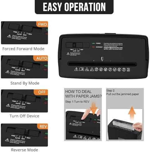 Suntiko 5-Sheet Small Cross Cut Paper Shredder Black - Image 5