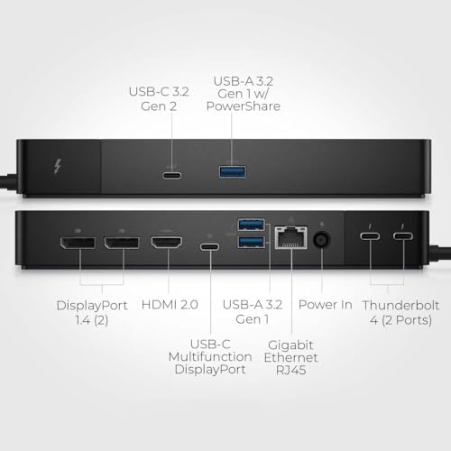 Dell WD22TB4 Thunderbolt 4 Docking Station Bundle - Includes Dell WD22TB4 Thunderbolt 4 Universal Dock, 180W Power Adapter, Microfiber Cloth, USB C Laptop Docking Station (New) - Image 4