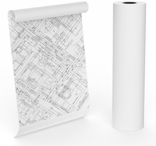 Wide Format Paper 36 in x 150 ft CAD Bond Rolls, 1 Roll Plotter Paper on 2" Core for CAD Drawings, Engineering Plans, GIS Maps & Architectural Designs by MBLABEL