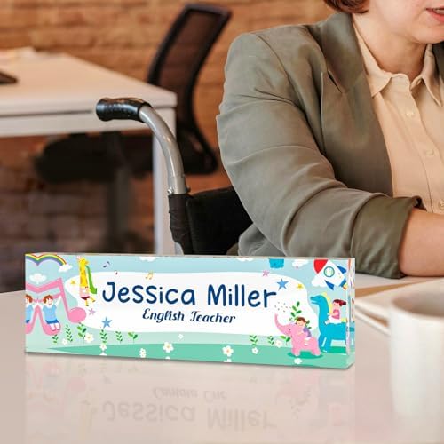 Personalized Acrylic Office Desk Name Plate with Name and Title Printing - Image 3