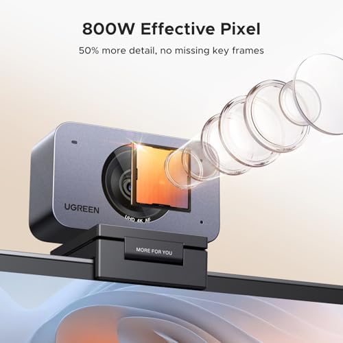 UGREEN 4K Webcam with 1/2.55" CMOS Sensor for PC/Mac - Image 2