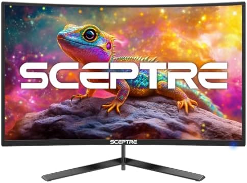Sceptre New 24-inch Curved Gaming Monitor 1080p up to 180+Hz DisplayPort HDMI 100% sRGB, AMD FreeSync Build-in Speakers Machine Black 2026 (C248B-FWT168 Series) by SceptreInc