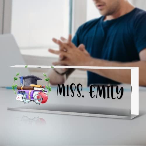 Personalized Office Name Plate for Desk, Custom Employee Appreciation Gifts, Acrylic Desk Name Plate Funny, Desk Decorations Gift, Acrylic Desk Ornaments (Style-Black M)… - Image 7