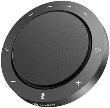 Conference Speaker and Microphone, Dual Al Mics with 360° Voice Pickup & Clear Sound, 10-14H Call Time, Bluetooth & USB-C/A Connection, Speakerphone for 1-6 People, Small Teams & Home Office by Nnewline