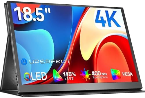 UPERFECT 18.5" 4K Portable Monitor, 145% sRGB QLED Display by UPERFECT