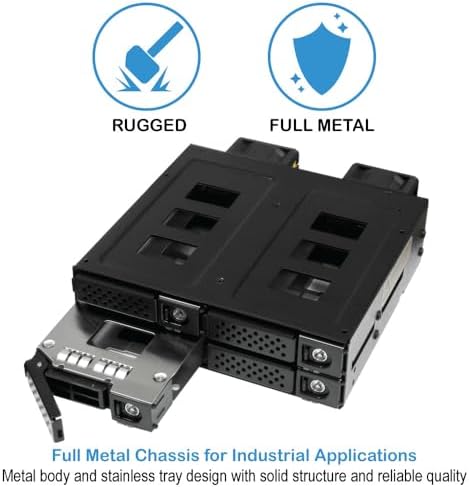 Kingwin U.2/U.3 NVMe Mobile Rack Cage with SlimSAS Connector for 5.25” Bay – Support PCIe 4.0 Hot-Swappable SSD Enclosure for Seamless Data Transfer and Storage Expansion - Image 6