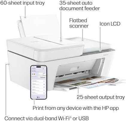 HP DeskJet 4327 Wireless All-in-One Color Inkjet Printer, Scanner, Copier, 6 Month Trial of Instant Ink Included, AI-Capable (B3ZF6A) - Image 5