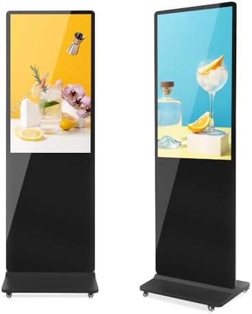 MWE 43 Inch Indoor Floor Standing Digital Signage Advertising Display Kiosk LCD Screen Commercial Totem Android System Vertical Poster with Auto Media Player by QIXZOCV