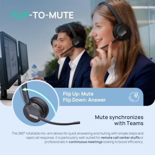 Yealink BH70 Mono Bluetooth Teams Headset with AI Mic for Work from Home PC - Image 5