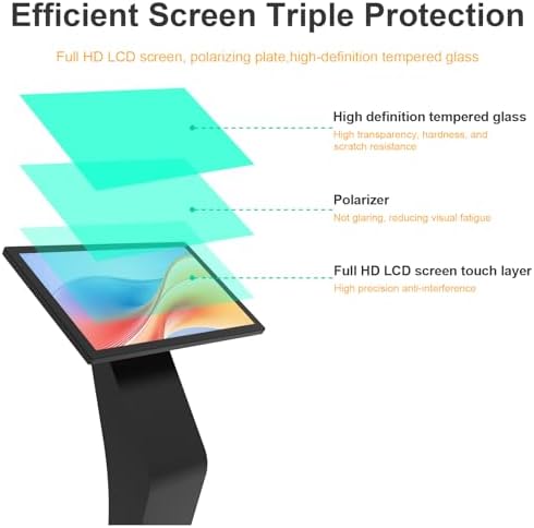 27 Inch Touch Screen Kiosk, 10pt PCAP Touch Screen Digital Signage, Plug&Play K-Style Indoor Digital Signage, Interactive LCD Display Signage, CMS/U-Disk Publish Content, Split Screen, Android 11 - Image 5