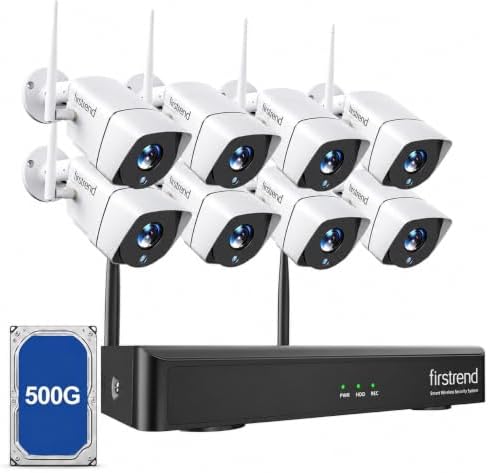 firstrend Security Cameras Wireless Outdoor Indoor with 500GB HDD by firstrend