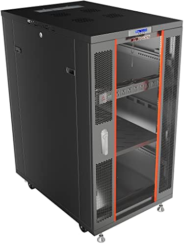 Sysracks 22U Floor Standing Rack Mount Server 39" Depth Deep Network Cabinet, Server Rack with Fan, Removable Side Panels, Locking Glass Door Computer Cabinet Enclosure Network Rack Case SRF 22.6.10 - Image 2