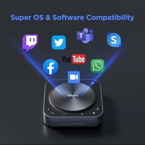 MAXHUB BM35 Wireless Bluetooth Microphone Conference Speakerphone, 360° Omnidirectional Sound Pickup 20ft Radius 8-Array Microphones, AI Noise Reduction NFC Wireless Quick Connection, 15H Talk Time - Image 6