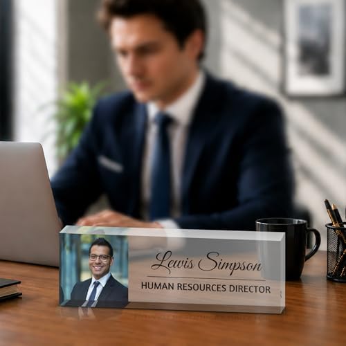 Custom Name Plate for Desk, Office Desk Double sided pattern Name Plate Personalized Office Desk Decor for Women and Men, Teacher Nurse Boss Employee Appreciation Gifts (customization, customization) by Unknown