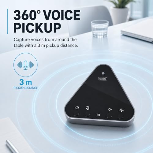 3 in 1 USB Computer Speaker with Microphone, PC Laptop Desktop Conference Speaker with Mic for Smart Home Office and Online Study，360 Degree Enhanced (4) - Image 3