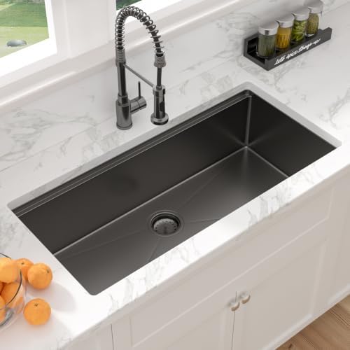 Sarlai 39 Gunmetal Black Undermount Kitchen Sink Workstation Sinks 39"x19" - Image 4