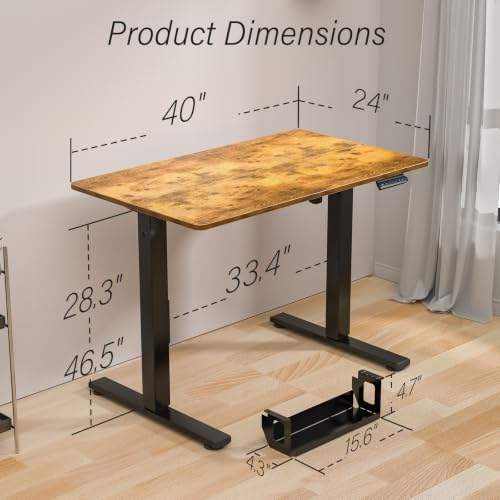 Kingant Standing Desk, 40x24 Inch Electric Height Adjustable Computer Desk - Image 3