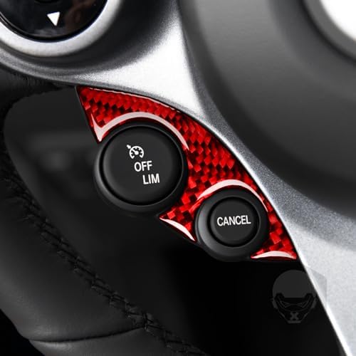 Real Soft Red Carbon Fiber Car Dashboard Control Panel Side Button Frame Trim Sticker Auto Interior Decoration Accessories Compatible with Benz Smart 2016 2017 2018 2019 2020 2021 - Image 2