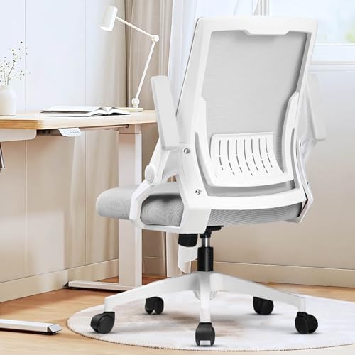 GTPLAYER Ergonomic Office Chair with Flip-up Armrests Executive Computer Chair for Home Office, Breathable Mesh & Comfy Lumbar Support, Moon Gray by GTPLAYER